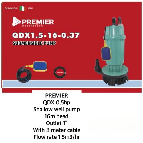 1-24-4.jpg Premier 0.5HP 16M Lift Electric Submersible Water Pump - Image 1
