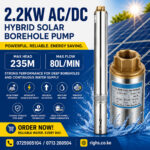 2.2KW AC/DC Hybrid Solar Borehole Pump – 235M Head - Image 2